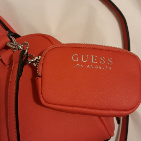 Guess Marx Popping Pink Satchel Crossbody Vegan - Picture 4 of 13